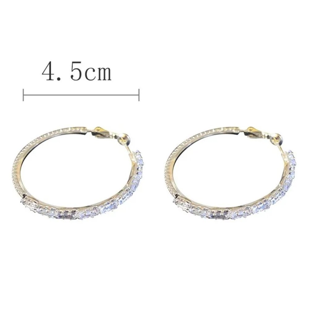 COPY - HOT SELLER 925 Sterling Silver White Sapphire Hoop Earrings - Picture 6 of 8